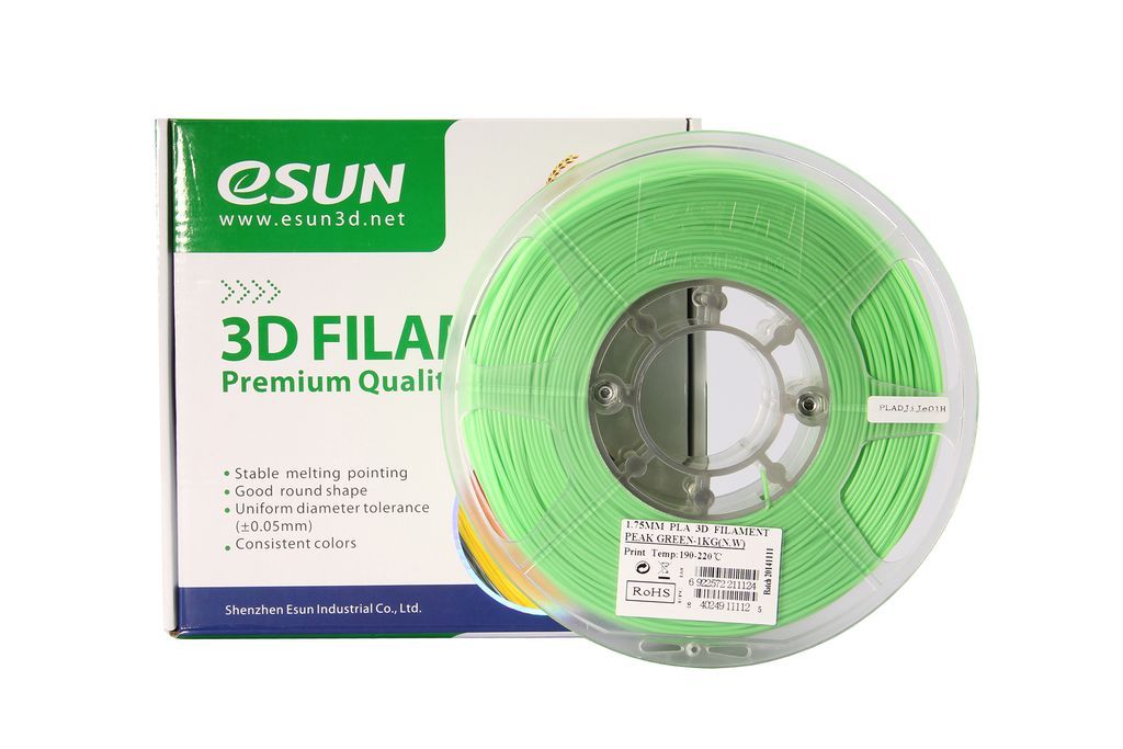 PLA+ пластик eSun, 1.75 мм, peak green, 1 кг